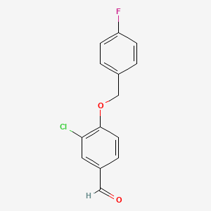 molecular formula C14H10ClFO2 B5755666 3-chloro-4-[(4-fluorobenzyl)oxy]benzaldehyde 