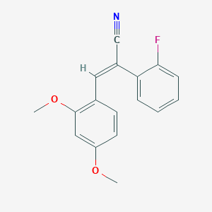 molecular formula C17H14FNO2 B5755683 3-(2,4-dimethoxyphenyl)-2-(2-fluorophenyl)acrylonitrile 