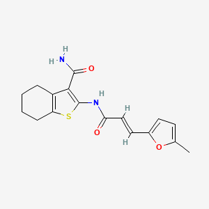 molecular formula C17H18N2O3S B5755734 2-{[3-(5-methyl-2-furyl)acryloyl]amino}-4,5,6,7-tetrahydro-1-benzothiophene-3-carboxamide 