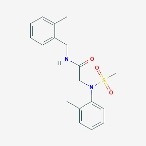 molecular formula C18H22N2O3S B5755748 N~1~-(2-methylbenzyl)-N~2~-(2-methylphenyl)-N~2~-(methylsulfonyl)glycinamide 