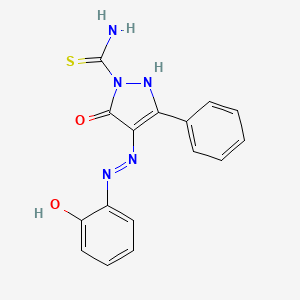 molecular formula C16H13N5O2S B5755756 4-[(2-hydroxyphenyl)hydrazono]-5-oxo-3-phenyl-4,5-dihydro-1H-pyrazole-1-carbothioamide 
