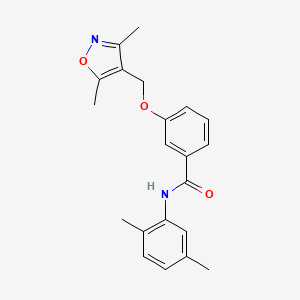 molecular formula C21H22N2O3 B5755769 3-[(3,5-dimethyl-4-isoxazolyl)methoxy]-N-(2,5-dimethylphenyl)benzamide 