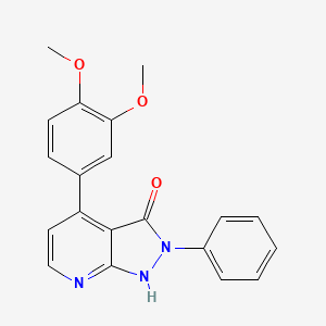 molecular formula C20H17N3O3 B5755790 4-(3,4-dimethoxyphenyl)-2-phenyl-1,2-dihydro-3H-pyrazolo[3,4-b]pyridin-3-one 