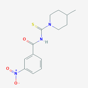 molecular formula C14H17N3O3S B5755810 N-[(4-methyl-1-piperidinyl)carbonothioyl]-3-nitrobenzamide 