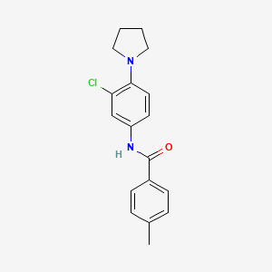 molecular formula C18H19ClN2O B5755839 N-[3-chloro-4-(1-pyrrolidinyl)phenyl]-4-methylbenzamide 