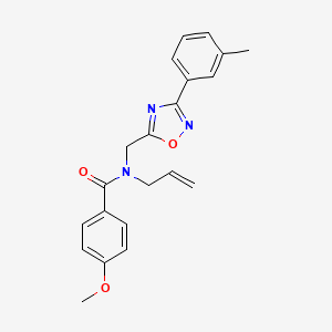 molecular formula C21H21N3O3 B5755852 N-allyl-4-methoxy-N-{[3-(3-methylphenyl)-1,2,4-oxadiazol-5-yl]methyl}benzamide 