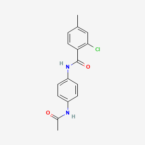 molecular formula C16H15ClN2O2 B5755871 N-[4-(acetylamino)phenyl]-2-chloro-4-methylbenzamide 