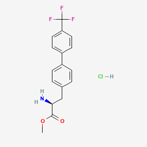 molecular formula C17H17ClF3NO2 B575590 (S)-Methyl 2-amino-3-(4'-(trifluoromethyl)-biphenyl-4-yl)propanoate hydrochloride CAS No. 191426-23-0