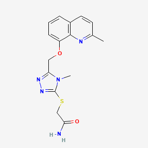 molecular formula C16H17N5O2S B5755909 2-[(4-methyl-5-{[(2-methyl-8-quinolinyl)oxy]methyl}-4H-1,2,4-triazol-3-yl)thio]acetamide 