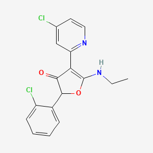 molecular formula C17H14Cl2N2O2 B575592 2-(2-Chlorophenyl)-4-(4-chloropyridin-2-yl)-5-(ethylamino)furan-3-one CAS No. 187591-94-2