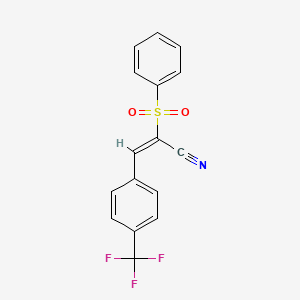 molecular formula C16H10F3NO2S B5755945 2-(phenylsulfonyl)-3-[4-(trifluoromethyl)phenyl]acrylonitrile 
