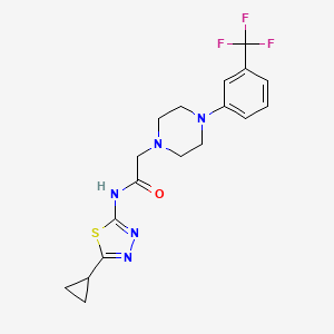 molecular formula C18H20F3N5OS B5755961 N-(5-cyclopropyl-1,3,4-thiadiazol-2-yl)-2-{4-[3-(trifluoromethyl)phenyl]-1-piperazinyl}acetamide 