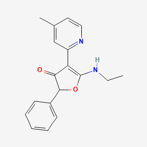 molecular formula C18H18N2O2 B575597 5-(Ethylamino)-4-(4-methylpyridin-2-yl)-2-phenylfuran-3-one CAS No. 187591-68-0