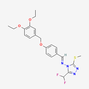 molecular formula C22H24F2N4O3S B5755971 N-{4-[(3,4-diethoxybenzyl)oxy]benzylidene}-3-(difluoromethyl)-5-(methylthio)-4H-1,2,4-triazol-4-amine 