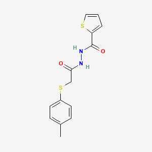 molecular formula C14H14N2O2S2 B5756014 N'-{2-[(4-methylphenyl)thio]acetyl}-2-thiophenecarbohydrazide 