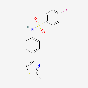 4-fluoro-N-[4-(2-methyl-1,3-thiazol-4-yl)phenyl]benzenesulfonamide