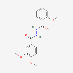 molecular formula C17H18N2O5 B5756157 3,4-dimethoxy-N'-(2-methoxybenzoyl)benzohydrazide 
