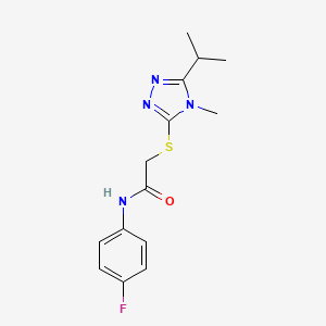 molecular formula C14H17FN4OS B5756163 N-(4-fluorophenyl)-2-[(5-isopropyl-4-methyl-4H-1,2,4-triazol-3-yl)thio]acetamide 