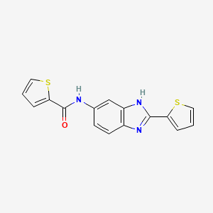 molecular formula C16H11N3OS2 B5756205 N-[2-(2-thienyl)-1H-benzimidazol-5-yl]-2-thiophenecarboxamide 