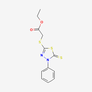 molecular formula C12H12N2O2S3 B5756283 ethyl [(4-phenyl-5-thioxo-4,5-dihydro-1,3,4-thiadiazol-2-yl)thio]acetate 