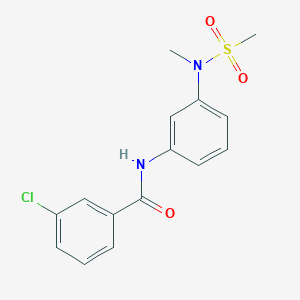 molecular formula C15H15ClN2O3S B5756299 3-chloro-N-{3-[methyl(methylsulfonyl)amino]phenyl}benzamide 