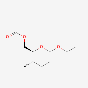 molecular formula C11H20O4 B575630 [(2S,3S)-6-ethoxy-3-methyloxan-2-yl]methyl acetate CAS No. 190014-74-5