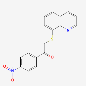 molecular formula C17H12N2O3S B5756338 1-(4-nitrophenyl)-2-(8-quinolinylthio)ethanone 