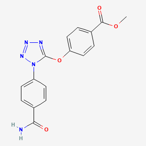molecular formula C16H13N5O4 B5756341 methyl 4-({1-[4-(aminocarbonyl)phenyl]-1H-tetrazol-5-yl}oxy)benzoate 