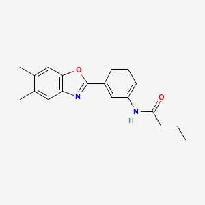 molecular formula C19H20N2O2 B5756398 N-[3-(5,6-dimethyl-1,3-benzoxazol-2-yl)phenyl]butanamide 