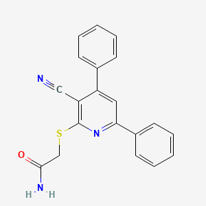 molecular formula C20H15N3OS B5756427 2-[(3-cyano-4,6-diphenyl-2-pyridinyl)thio]acetamide 