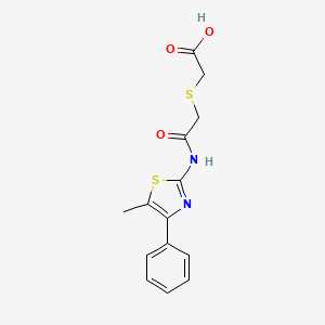 molecular formula C14H14N2O3S2 B5756432 ({2-[(5-methyl-4-phenyl-1,3-thiazol-2-yl)amino]-2-oxoethyl}thio)acetic acid 