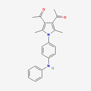 molecular formula C22H22N2O2 B5756437 1,1'-[1-(4-anilinophenyl)-2,5-dimethyl-1H-pyrrole-3,4-diyl]diethanone 