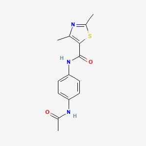 molecular formula C14H15N3O2S B5756463 N-[4-(acetylamino)phenyl]-2,4-dimethyl-1,3-thiazole-5-carboxamide 