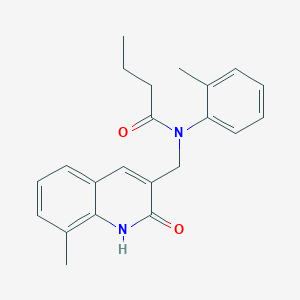 molecular formula C22H24N2O2 B5756471 N-[(2-hydroxy-8-methyl-3-quinolinyl)methyl]-N-(2-methylphenyl)butanamide 
