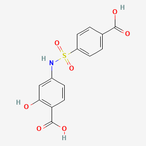 molecular formula C14H11NO7S B5756477 4-{[(4-carboxyphenyl)sulfonyl]amino}-2-hydroxybenzoic acid 