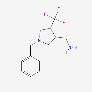 molecular formula C13H17F3N2 B575648 C-(1-Benzyl-4-trifluoromethyl-pyrrolidin-3-yl)-methylamine CAS No. 184845-01-0