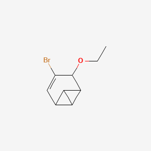 molecular formula C9H11BrO B575650 4-Bromo-5-ethoxytricyclo[4.1.0.0~2,7~]hept-3-ene CAS No. 187346-03-8