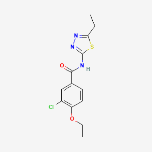 molecular formula C13H14ClN3O2S B5756541 3-chloro-4-ethoxy-N-(5-ethyl-1,3,4-thiadiazol-2-yl)benzamide 