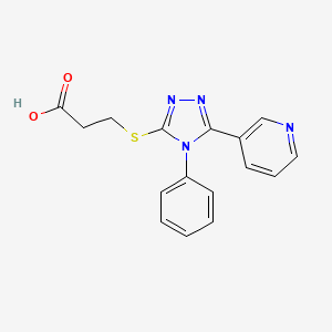 molecular formula C16H14N4O2S B5756547 3-{[4-phenyl-5-(3-pyridinyl)-4H-1,2,4-triazol-3-yl]thio}propanoic acid 