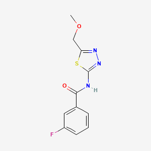 molecular formula C11H10FN3O2S B5756650 3-fluoro-N-[5-(methoxymethyl)-1,3,4-thiadiazol-2-yl]benzamide 