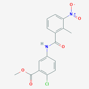 molecular formula C16H13ClN2O5 B5756657 methyl 2-chloro-5-[(2-methyl-3-nitrobenzoyl)amino]benzoate 