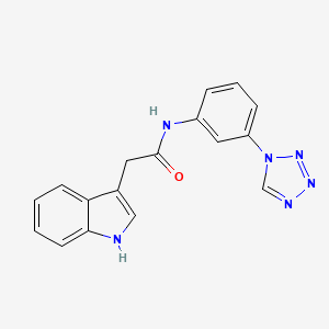 molecular formula C17H14N6O B5756688 2-(1H-indol-3-yl)-N-[3-(1H-tetrazol-1-yl)phenyl]acetamide 