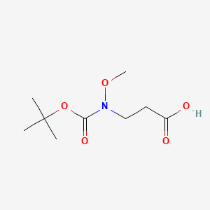 molecular formula C9H17NO5 B575669 3-((tert-Butoxycarbonyl)(methoxy)amino)propanoic acid CAS No. 172299-81-9