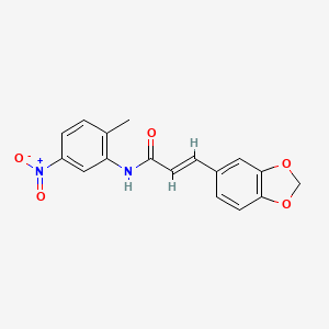 molecular formula C17H14N2O5 B5756695 3-(1,3-benzodioxol-5-yl)-N-(2-methyl-5-nitrophenyl)acrylamide 