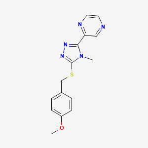 molecular formula C15H15N5OS B5756729 2-{5-[(4-methoxybenzyl)thio]-4-methyl-4H-1,2,4-triazol-3-yl}pyrazine 