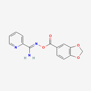molecular formula C14H11N3O4 B5756746 N'-[(1,3-benzodioxol-5-ylcarbonyl)oxy]-2-pyridinecarboximidamide 