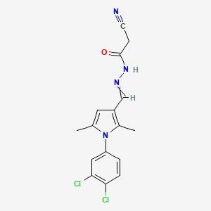 molecular formula C16H14Cl2N4O B5756755 2-cyano-N'-{[1-(3,4-dichlorophenyl)-2,5-dimethyl-1H-pyrrol-3-yl]methylene}acetohydrazide 