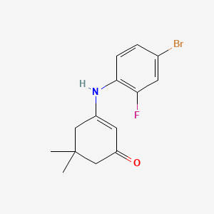molecular formula C14H15BrFNO B5756767 3-[(4-bromo-2-fluorophenyl)amino]-5,5-dimethyl-2-cyclohexen-1-one 