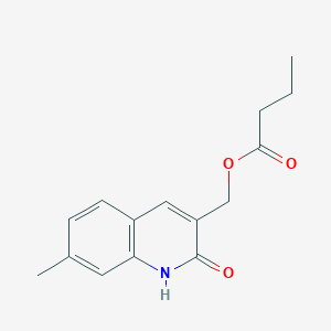 molecular formula C15H17NO3 B5756781 (2-hydroxy-7-methyl-3-quinolinyl)methyl butyrate 