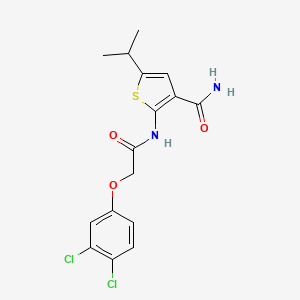 molecular formula C16H16Cl2N2O3S B5756786 2-{[(3,4-dichlorophenoxy)acetyl]amino}-5-isopropyl-3-thiophenecarboxamide 